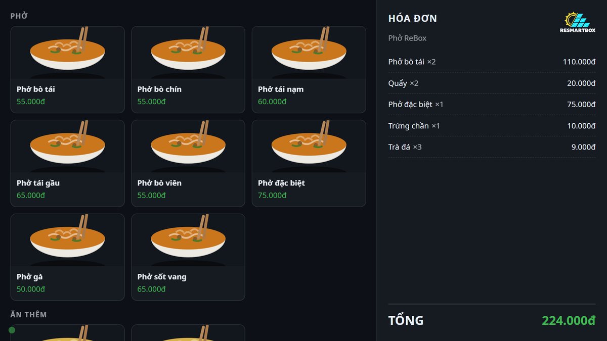 Thực đơn và hóa đơn khi khách gọi món bằng giọng nói
